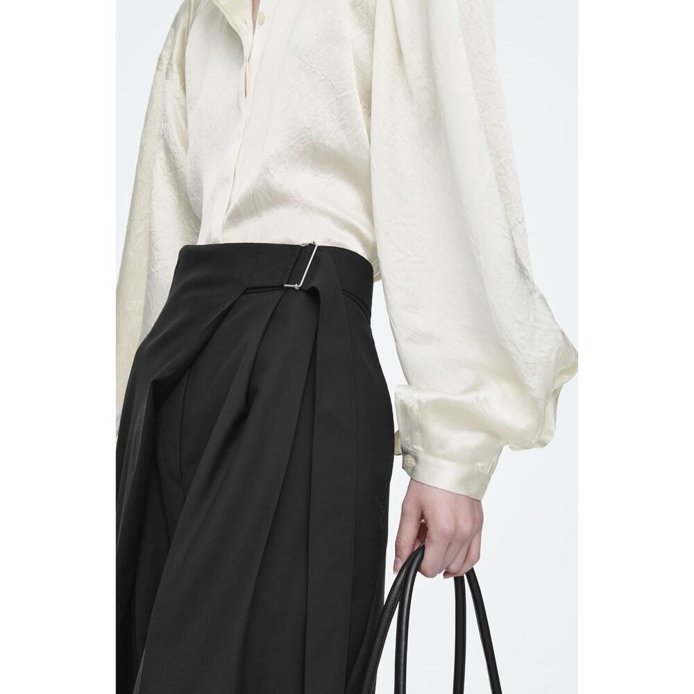 COS Relaxed Pleated-detail Satin Shirt - 44 - Champagne - Picture 6 of 6